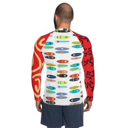 Red, White & Boards Men's Rash Guard