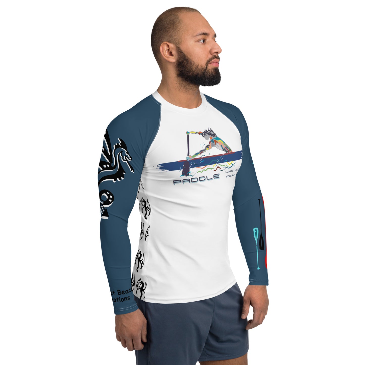 Paddler, Paddles & Dragons Rash Guard Men's Rash Guard