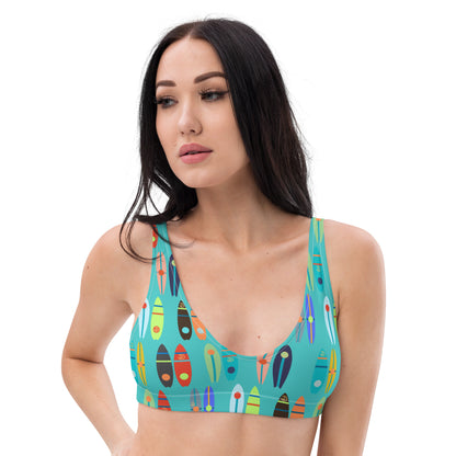 Boards Turquoise padded bikini top