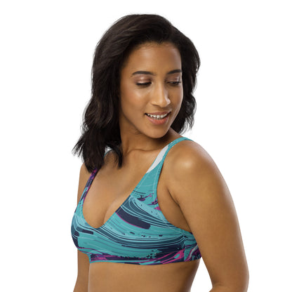 Waves Blue Recycled padded bikini top