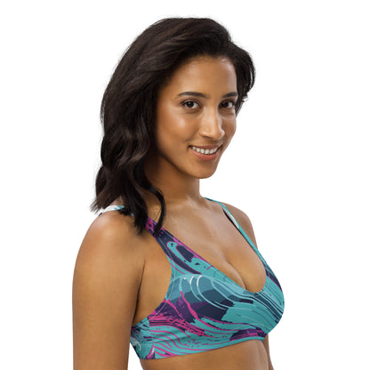 Waves Blue Recycled padded bikini top