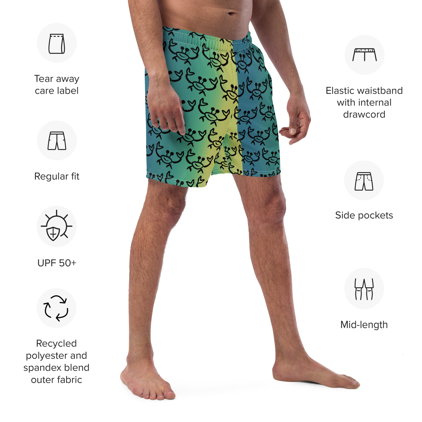Crabby Mahi Men's swim trunks