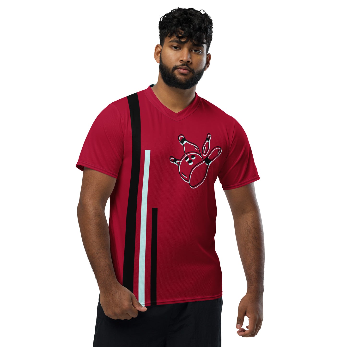 Bowling Unisex Sports Jersey Carmine