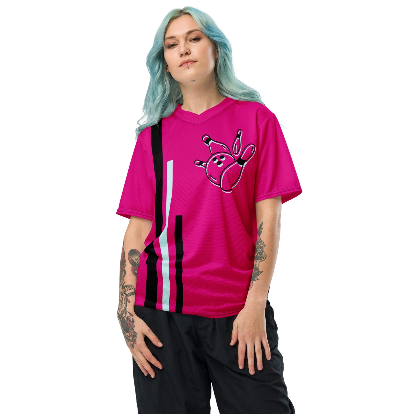 Bowling Unisex Sports Jersey Pink