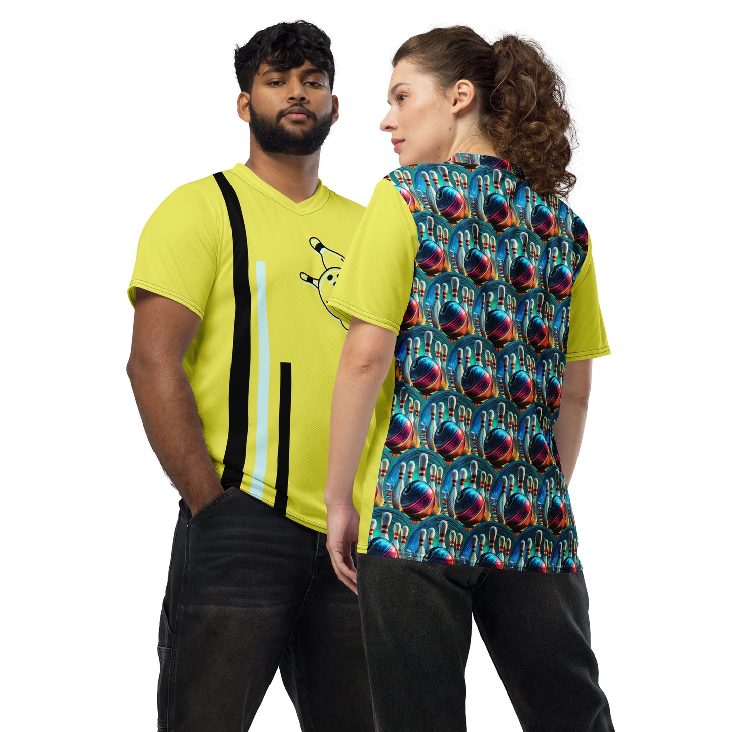 Bowling Unisex Sports Jersey Yellow