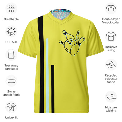 Bowling Unisex Sports Jersey Yellow