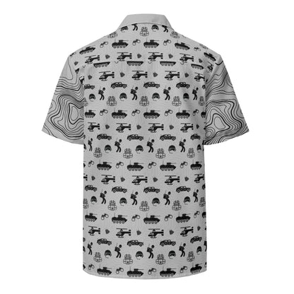 Military Button Shirt Gray Unisex