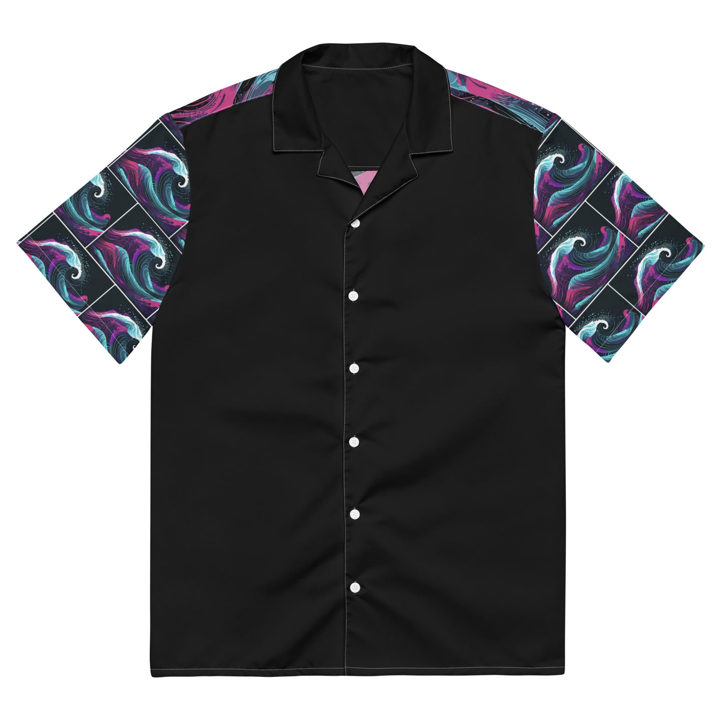 The Wave Button Shirt Blk