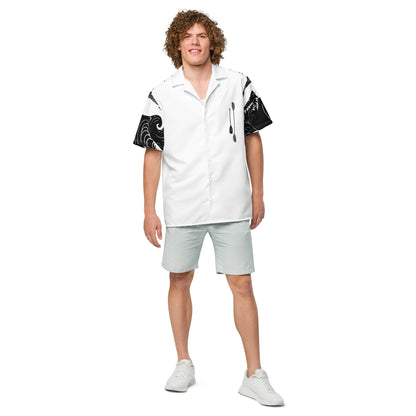 Lets Paddle! Black-White Unisex ButtonShirt