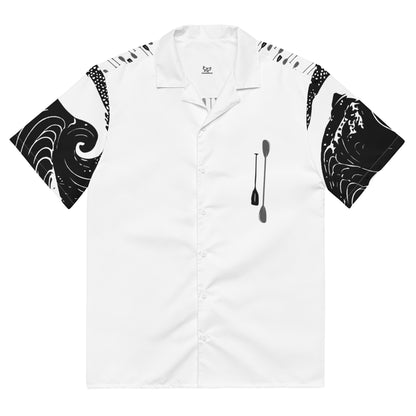 Lets Paddle! Black-White Unisex ButtonShirt