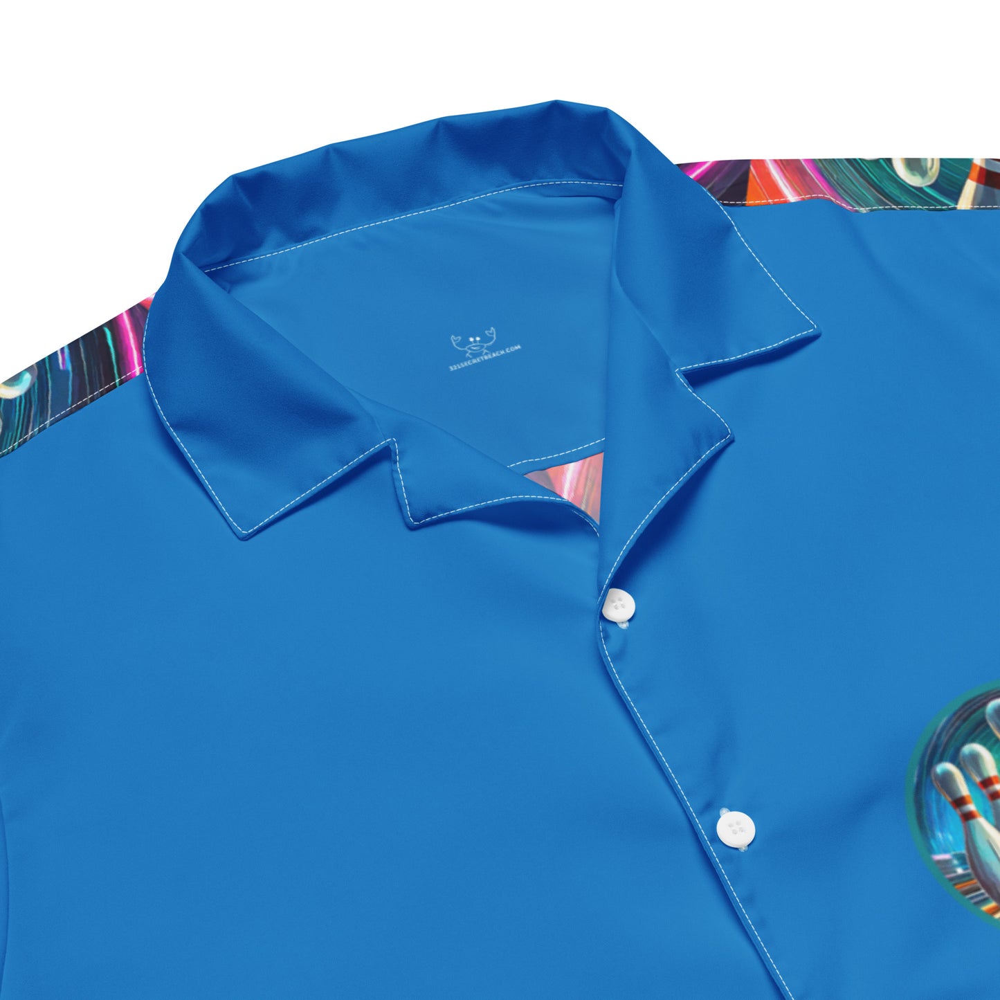 Celebrate Bowling! Button Shirt Unisex Blue