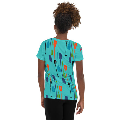 Paddles Hi-Viz Blue Women's Athletic T-shirt