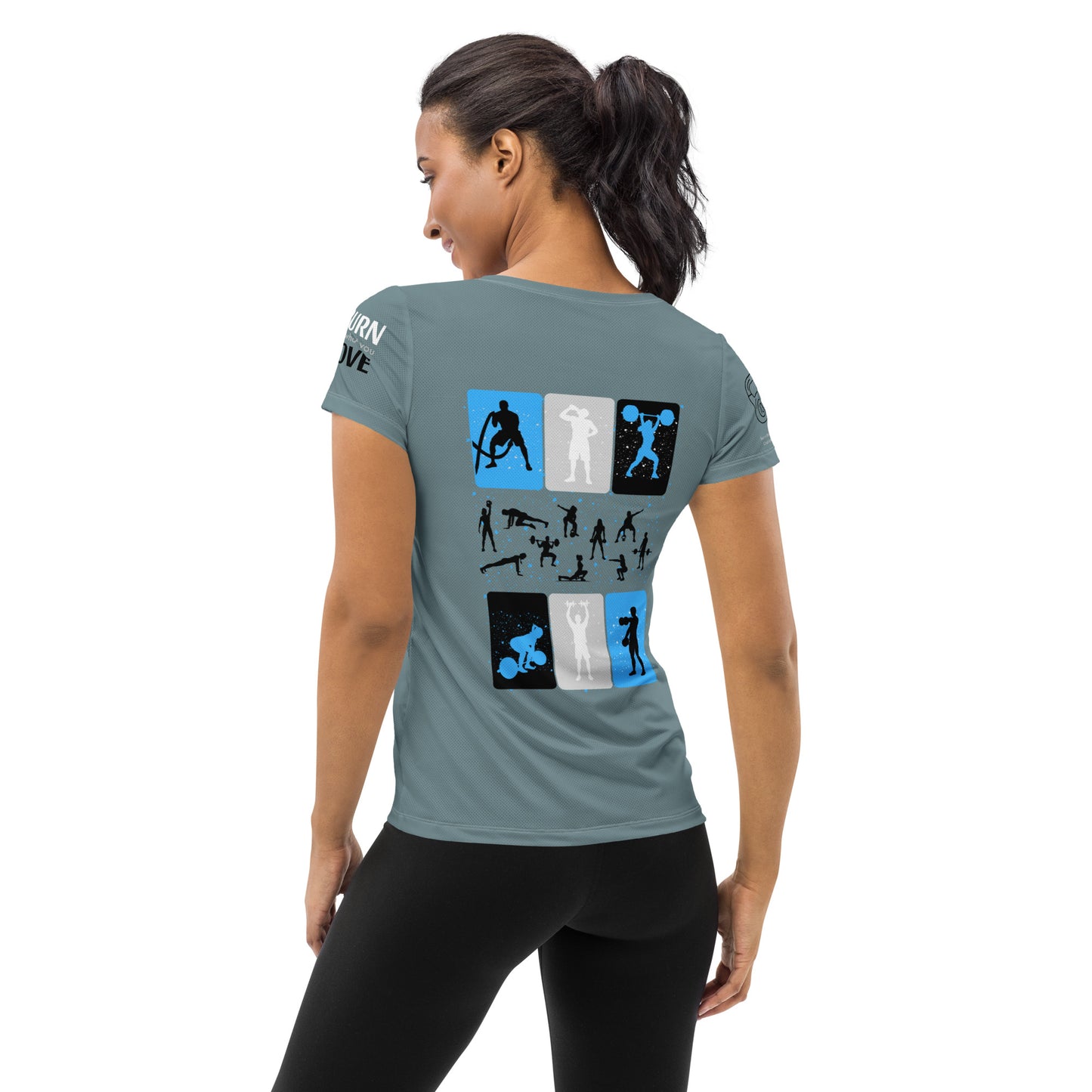 Gym Women's Goth Blue Athletic T-shirt