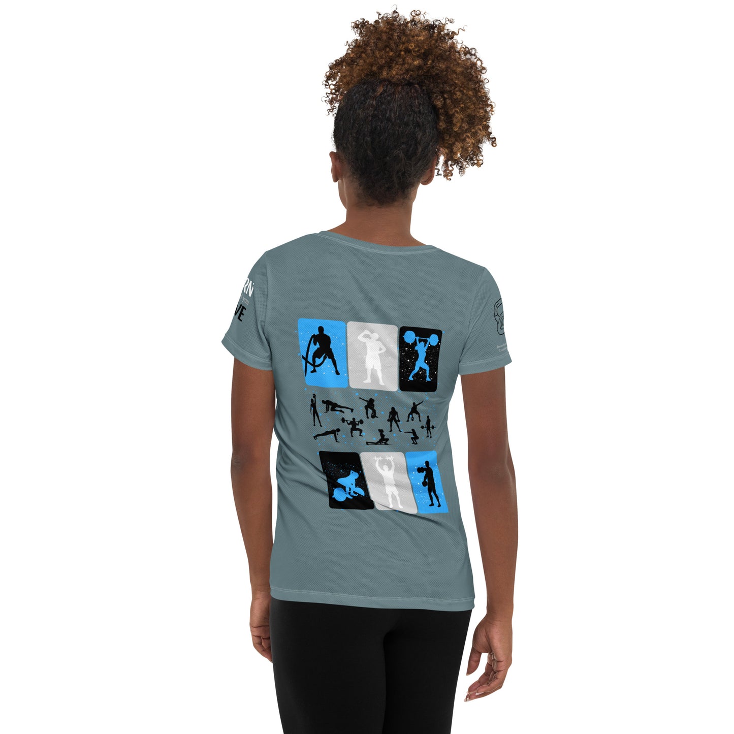 Gym Women's Goth Blue Athletic T-shirt