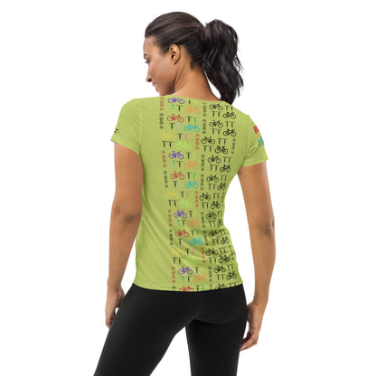 Bicycles Hi-Viz Green Women's Athletic T-shirt