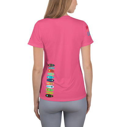 Boards Women's Athletic Hi-Viz Pink T-shirt