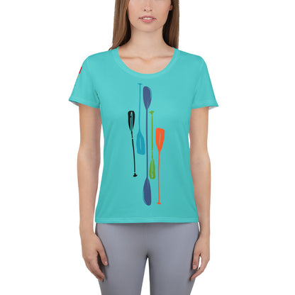 Paddles Hi-Viz Blue Women's Athletic T-shirt