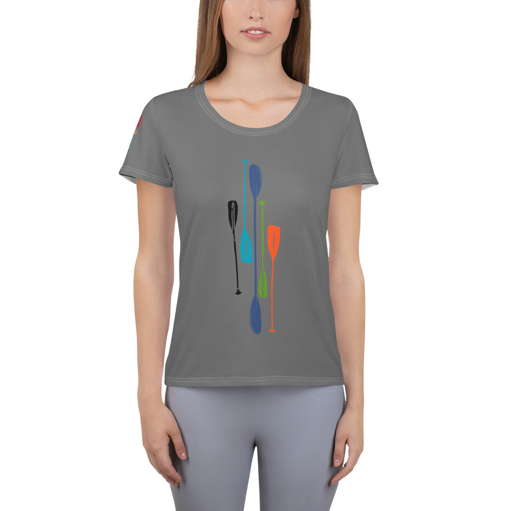 Paddles in Grey Women's Athletic T-shirt