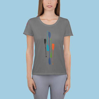 Paddles in Grey Women's Athletic T-shirt