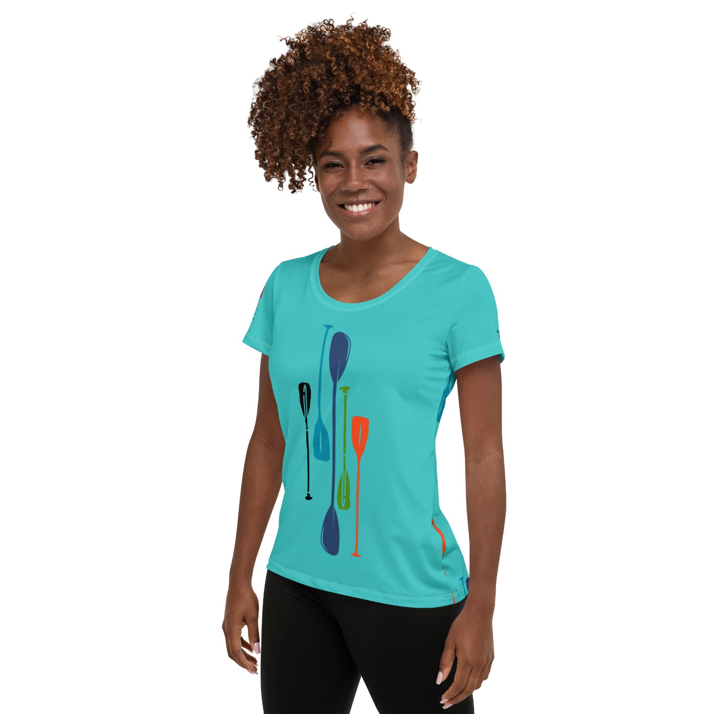 Paddles Hi-Viz Blue Women's Athletic T-shirt