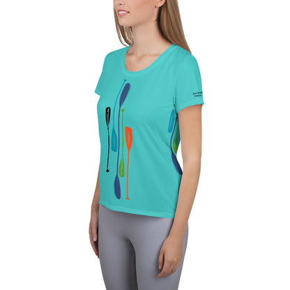 Paddles Hi-Viz Blue Women's Athletic T-shirt