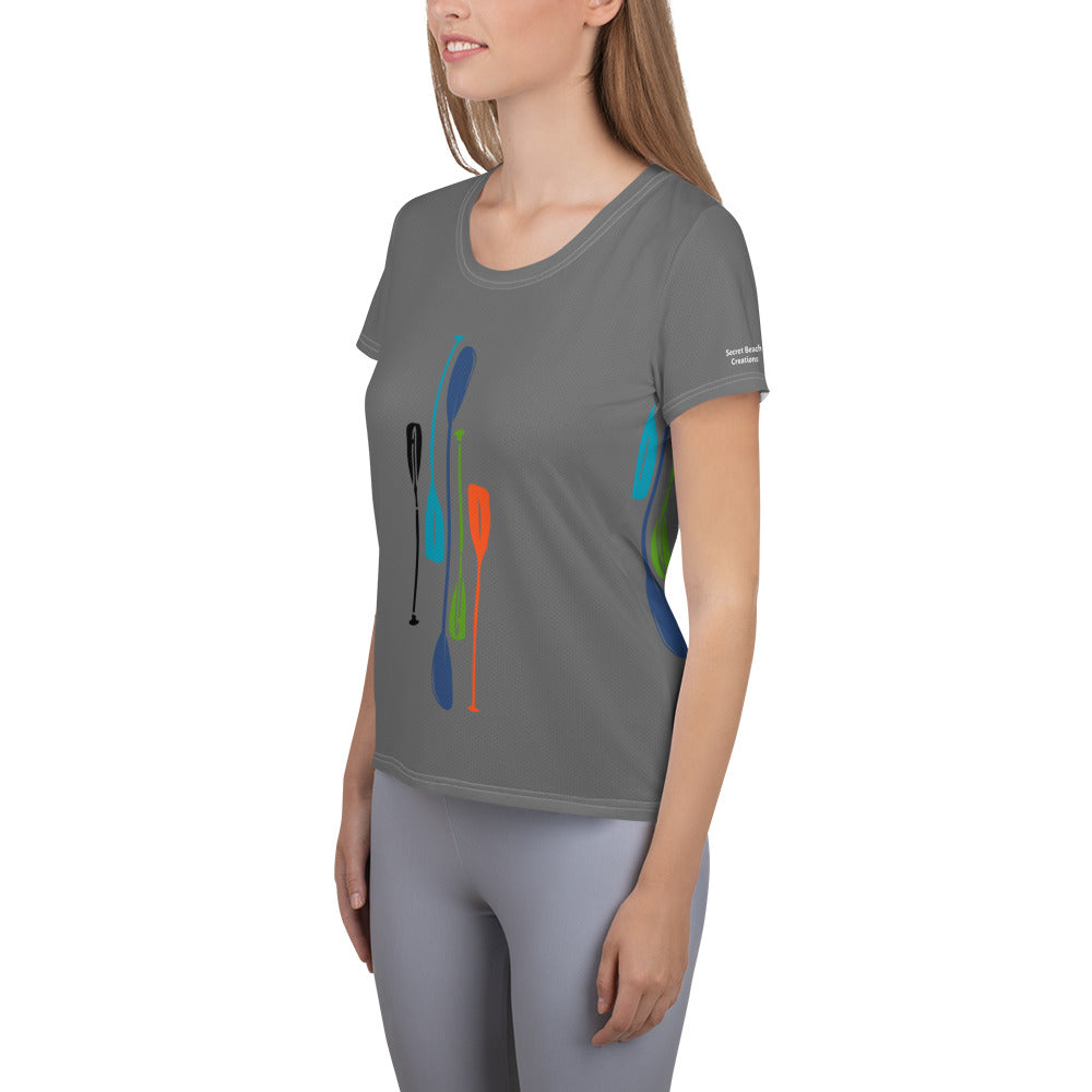 Paddles in Grey Women's Athletic T-shirt