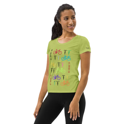 Bicycles Hi-Viz Green Women's Athletic T-shirt