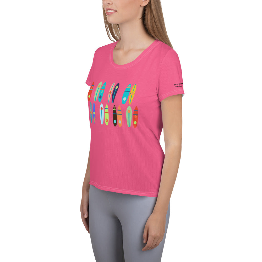 Boards Women's Athletic Hi-Viz Pink T-shirt