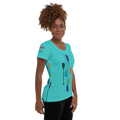 Paddles Hi-Viz Blue Women's Athletic T-shirt