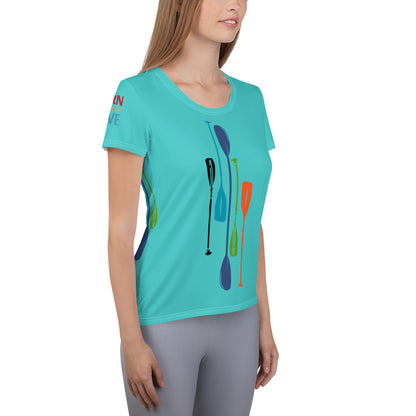 Paddles Hi-Viz Blue Women's Athletic T-shirt