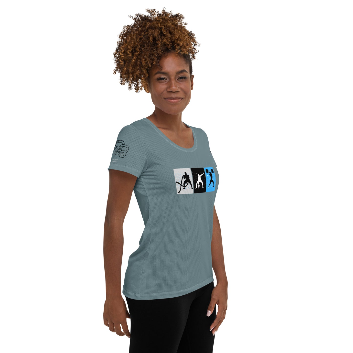 Gym Women's Goth Blue Athletic T-shirt