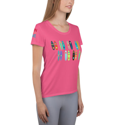 Boards Women's Athletic Hi-Viz Pink T-shirt