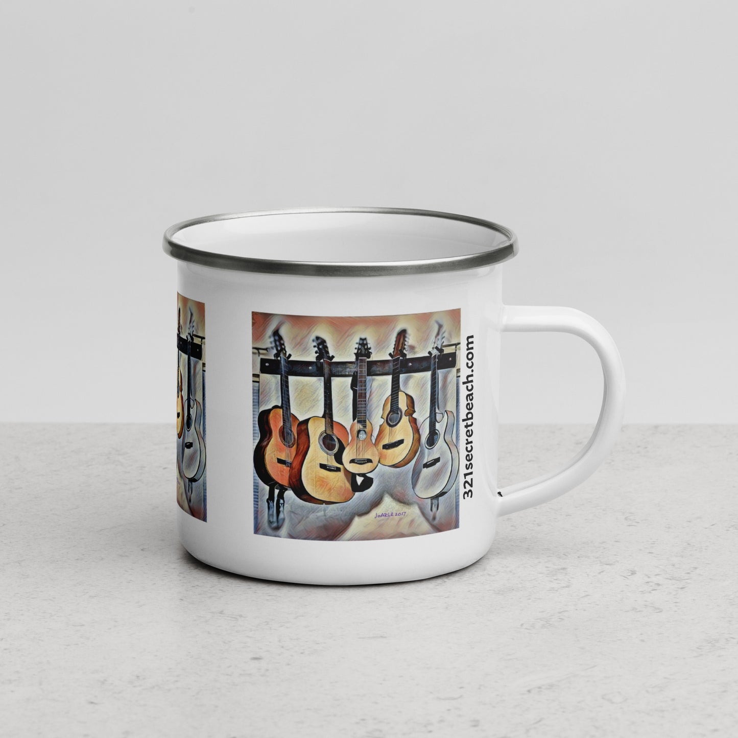 Guitars Enamel Mug