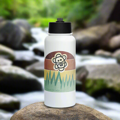 Monte y Sol Taino Stainless steel water bottle with a straw lid