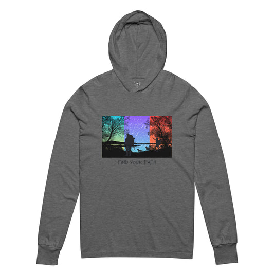 Find Your Path! Hooded long-sleeve tee